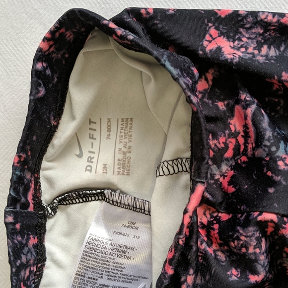 nike abstract print dri-fit sporty leggings 12 months baby girl - Picture 3 of 7